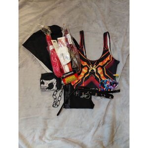 Excision Rave Festival EDM Bodysuit Shorts Acessories Bundle Size Small Medium